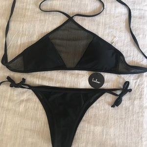 Lulus black mesh bikini
